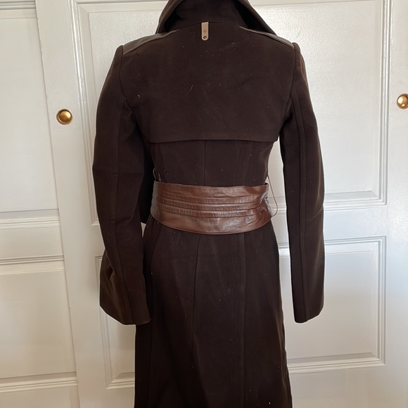 Mackage wool coat with leather belt - Picture 4 of 8
